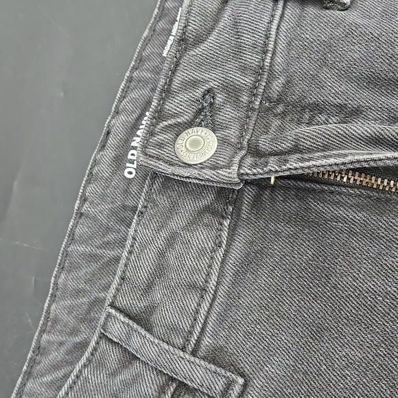 Old Navy Jeans Higher High Rise Flare Raw Hem Black Wash 8 - Picture 8 of 9